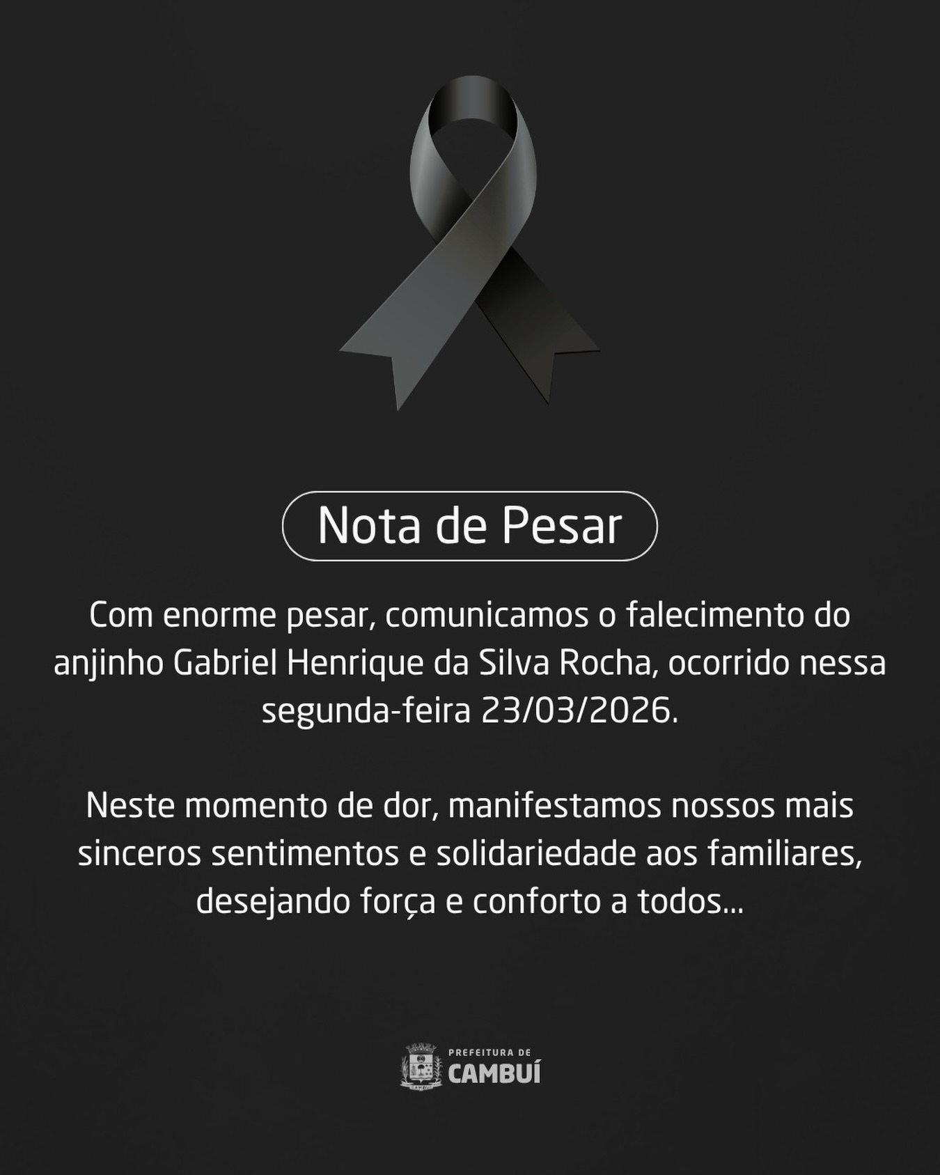 Post do instagram da Prefeitura de Mandirituba